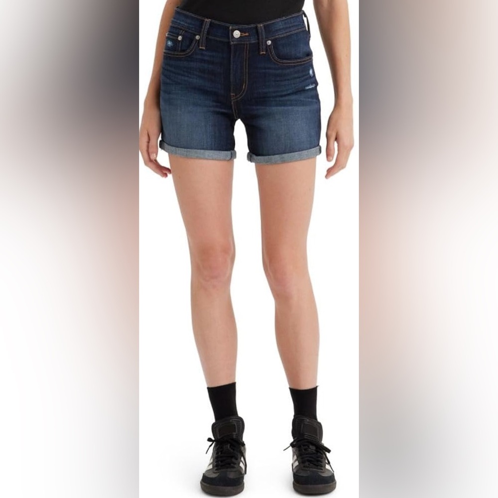 Levi’s Mid Length Shorts 30 Dark Wash NWT Denim Stretch 2.5 to 5 inch inseam